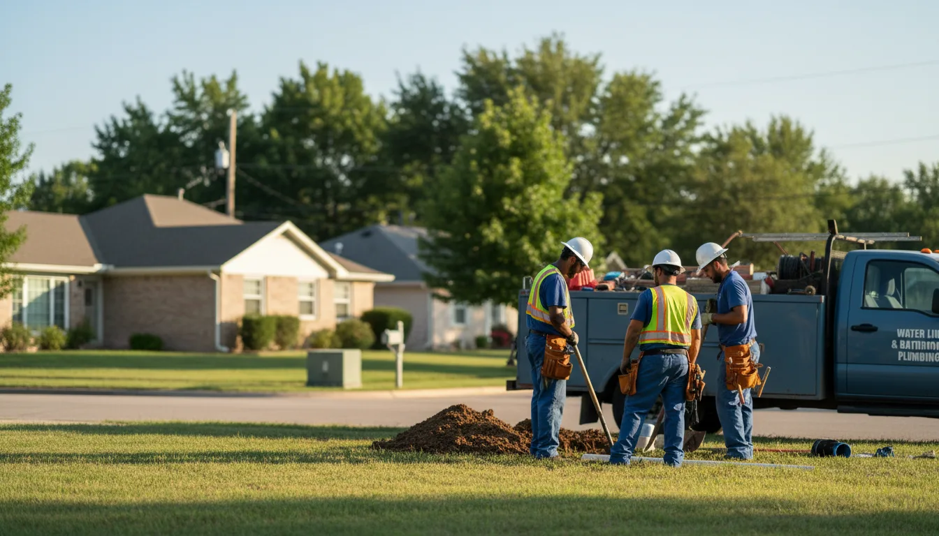 Residential water line and bathroom plumbing service in Coppell, TX